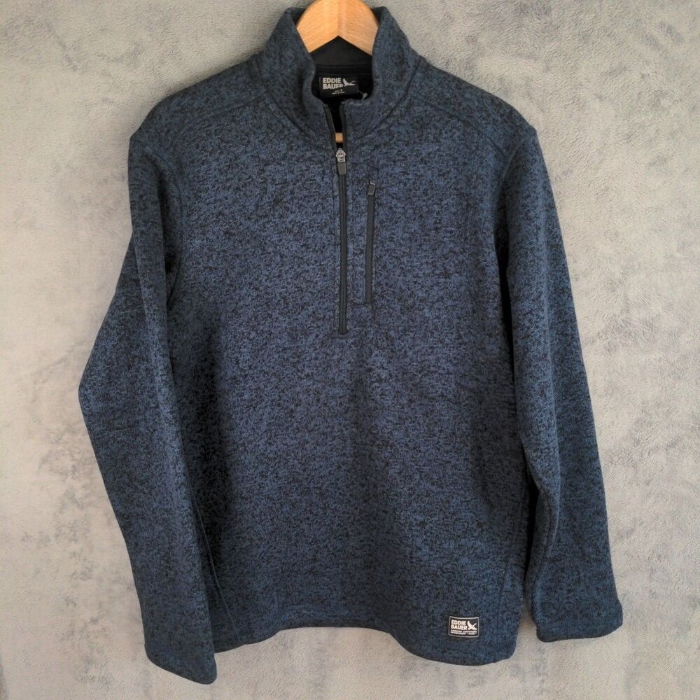 NWT New Eddie Bauer 1/4 Zip Fleece Sweater Pullover Blue Sz S Convector Gorpcore